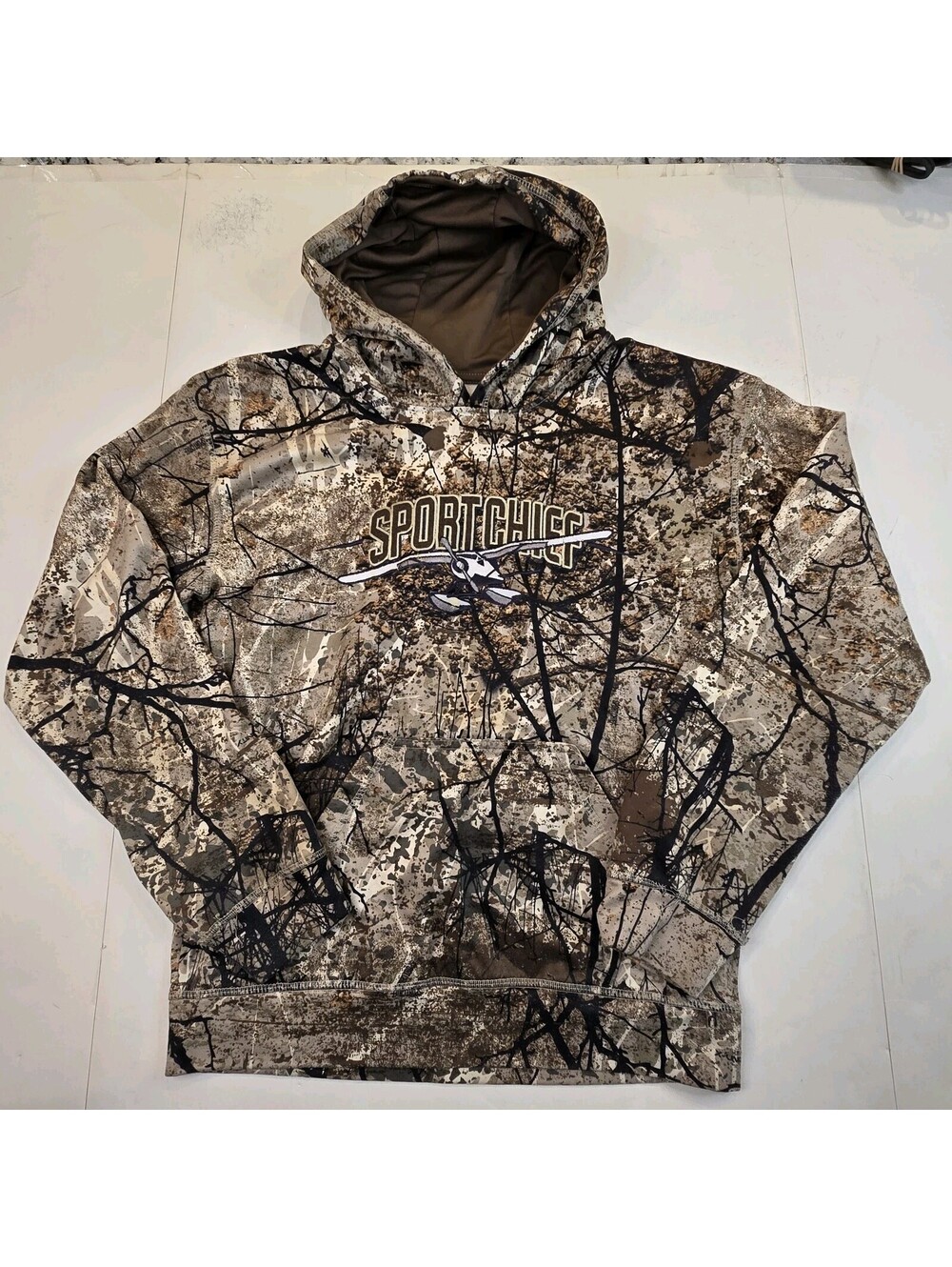 Sportchief Men's Camo Beaver Hunting Hoodie Graphic Pullover Small